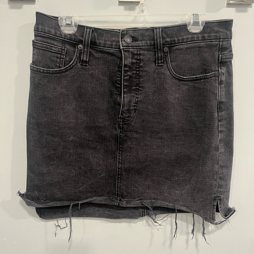 Madewell black jean skirt